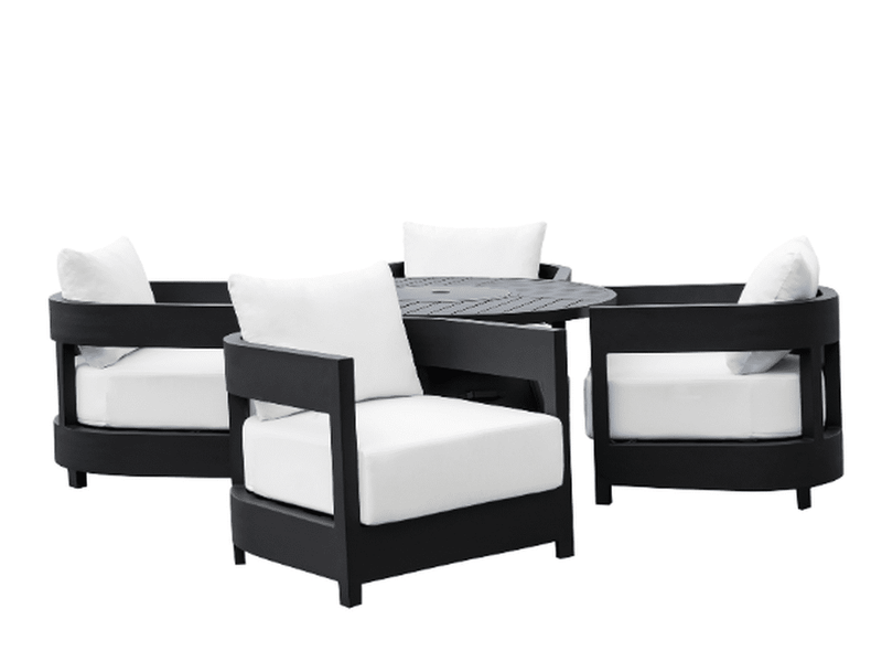 Santino Outdoor Fire Chat Set with Armchairs
