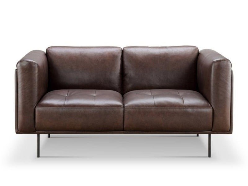 Raven Leather Loveseat