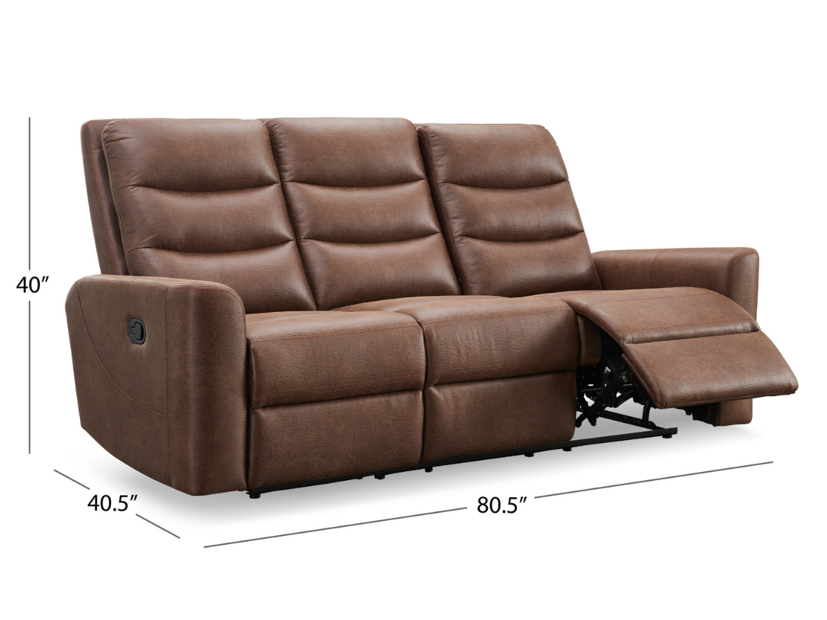 Bentley Fabric Manual Reclining Sofa - Brown
