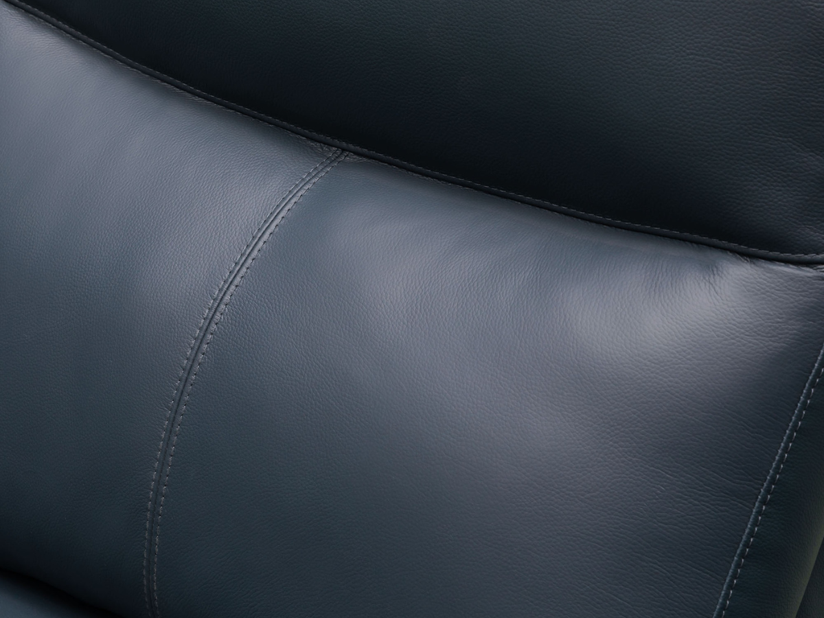 Kimmel Power Reclining Leather Sectional with Power Headrests - Blue