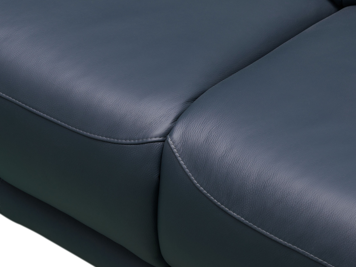 Kimmel Power Reclining Leather Sectional with Power Headrests - Blue