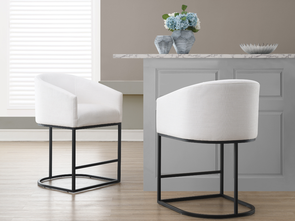 Jace Upholstered Counter Stool - White