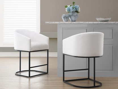 Jace Upholstered Counter Stool - White
