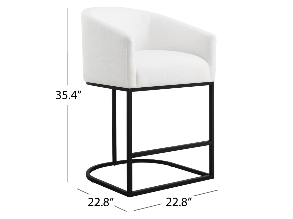 Jace Upholstered Counter Stool - White