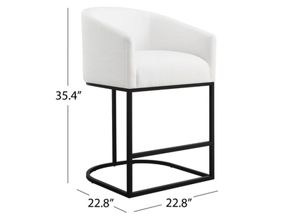Jace Upholstered Counter Stool - White