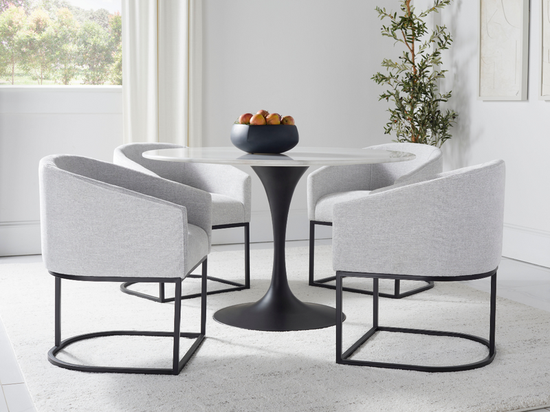 Marble dining table set round hotsell