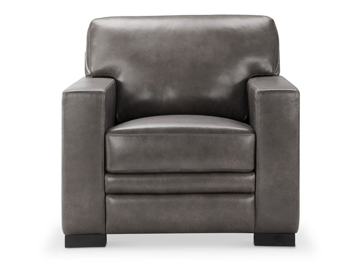 Astoria Top Grain Leather Chair - Gray