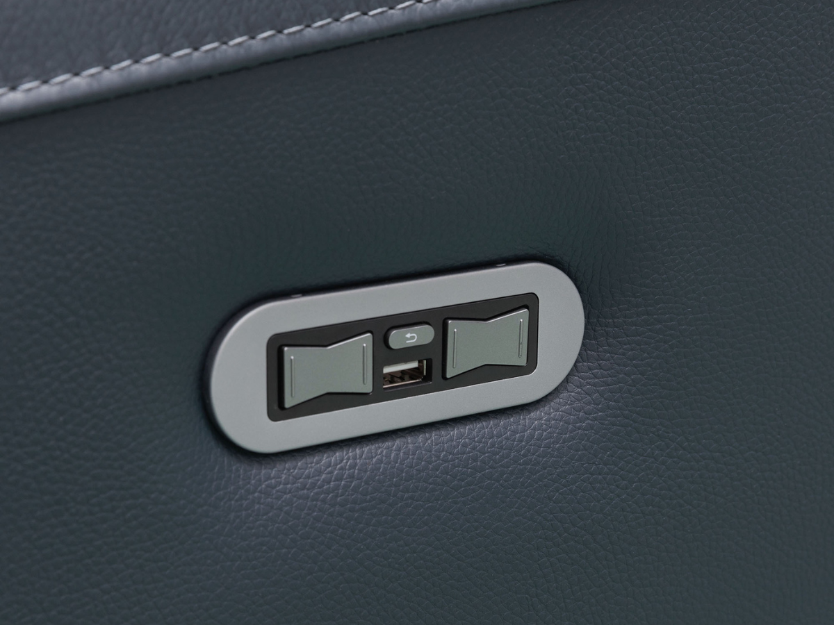 Kimmel Power Reclining Leather Sectional with Power Headrests - Blue