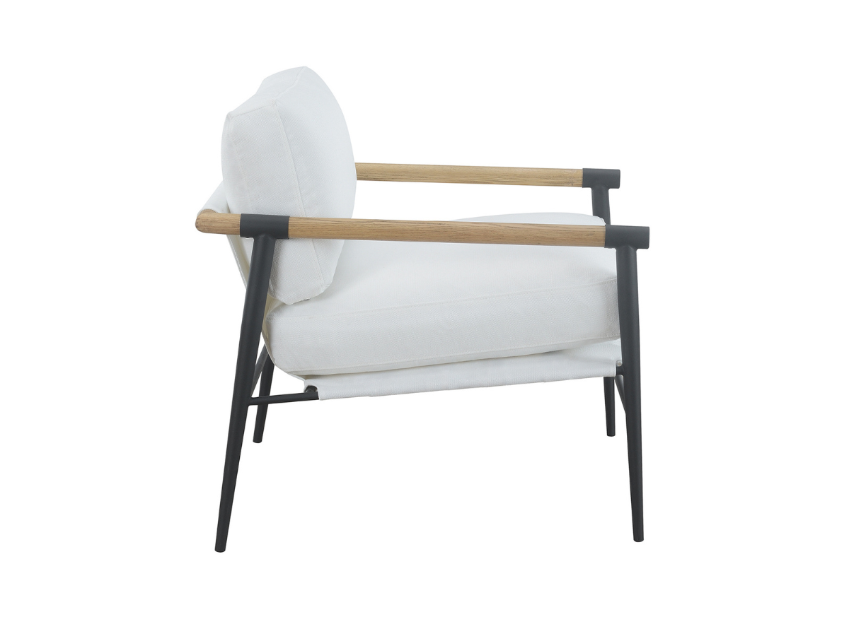Parker Stain-Resistant Fabric Armchair - Ivory