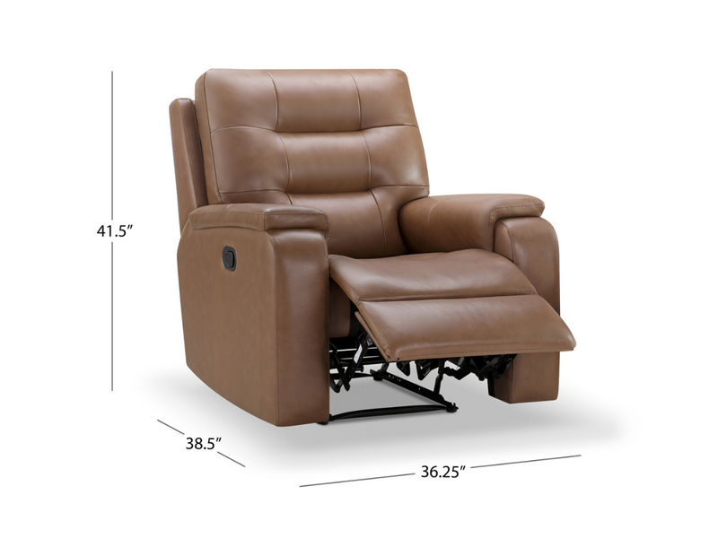 Waylen 3-pc Top-Grain Leather Manual Reclining Set