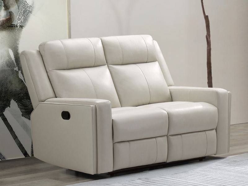 Rhodes Top-Grain Leather Manual Reclining Loveseat