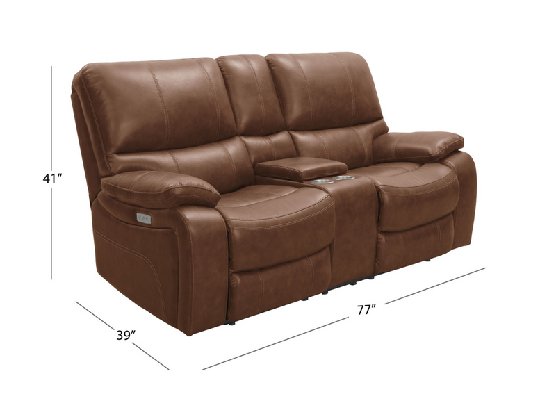 Braymor Leather Power Reclining Loveseat