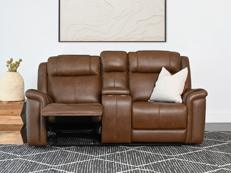 Reclining leather loveseats deals