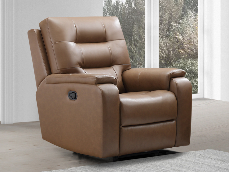 Waylen 3-pc Top-Grain Leather Manual Reclining Set