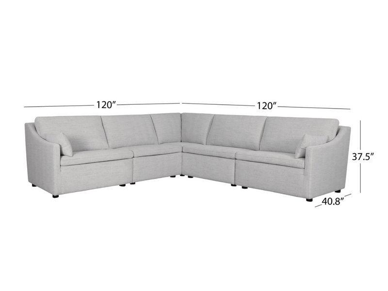 Claire Stain Resistant 5 pc Modular Sectional