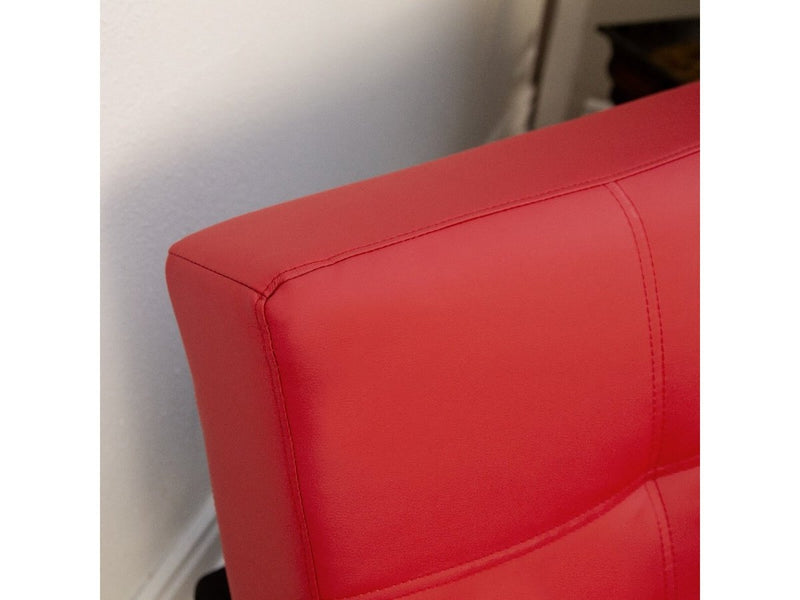 Aspen Leather Convertible Sofa, Red Default Title