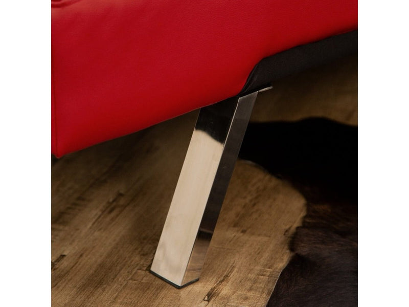 Aspen Leather Convertible Sofa, Red Default Title