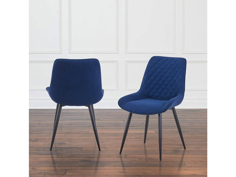 Georgina Tufted Fabric Dining Chair Set of 2-Blue Default Title