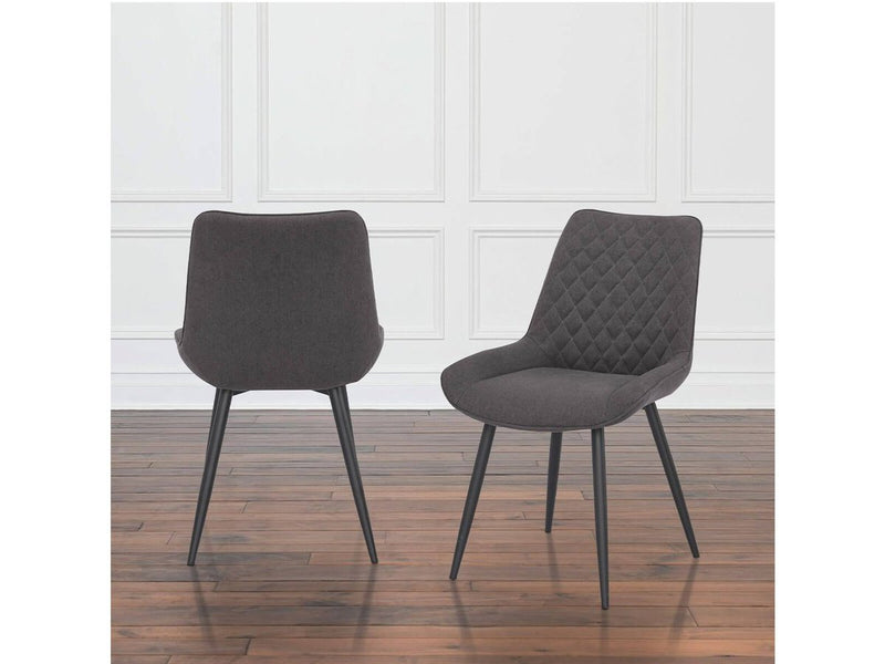 Georgina Tufted Fabric Dining Chair Set of 2, Charcoal Default Title