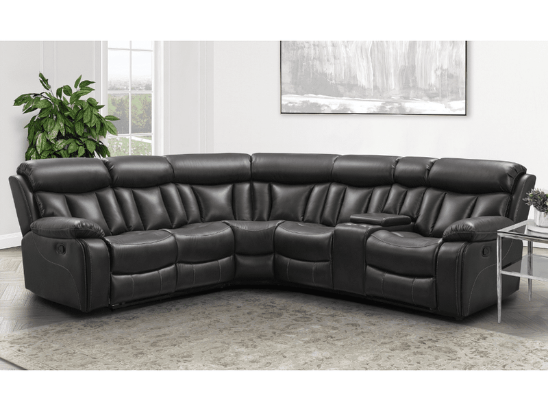 Alden 6 -pc Reclining Sectional, Dark Brown
