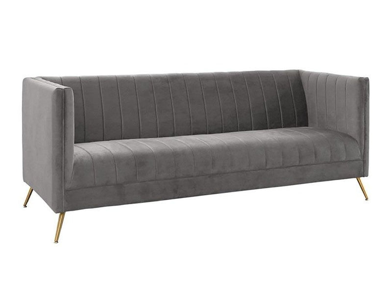 Marbella Velvet Sofa, Grey Default Title
