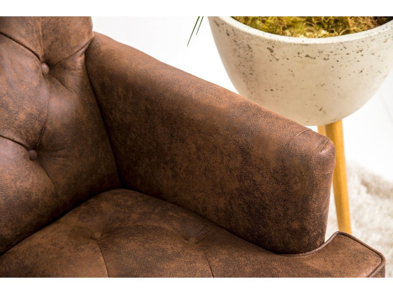 Tafton Fabric Club Chair, Brown Default Title