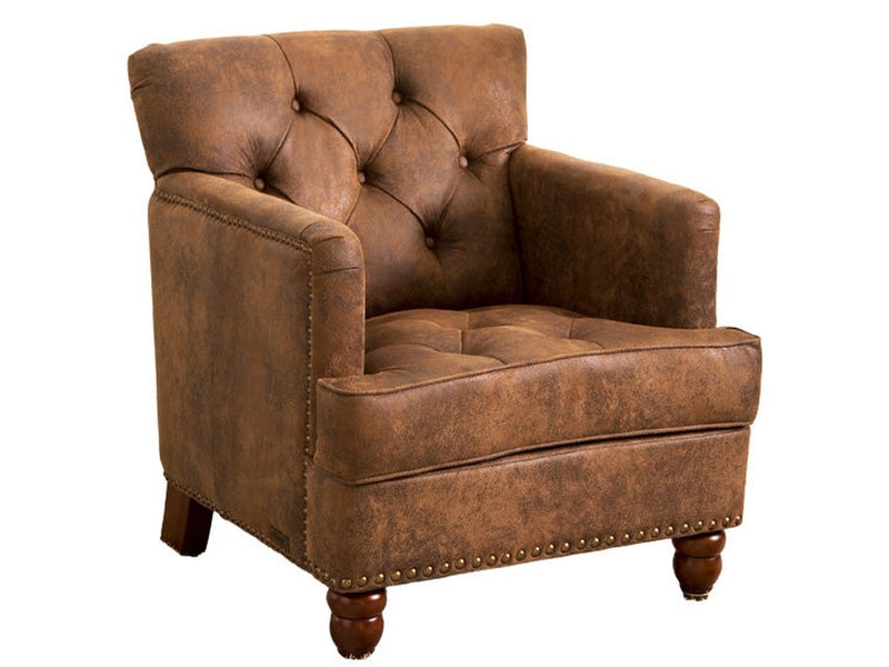 Tafton Fabric Club Chair, Brown Default Title