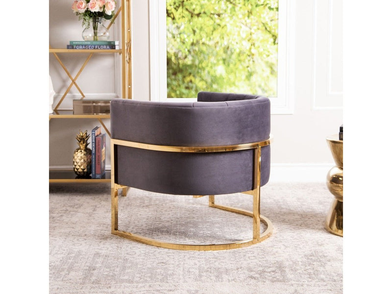 Celine Velvet Accent Chair, Grey Default Title