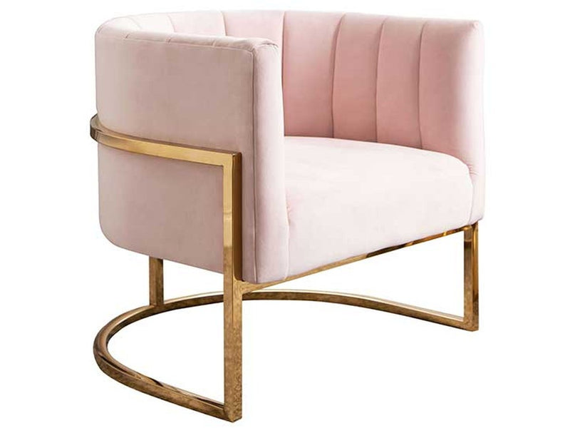 Celine Velvet Accent Chair, Pink Default Title