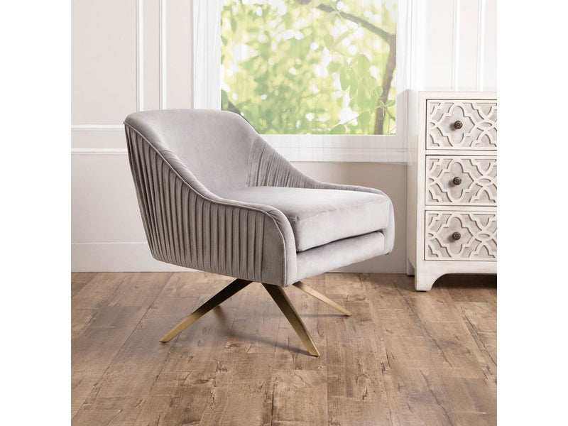 Giana Velvet Swivel Chair, Grey Default Title
