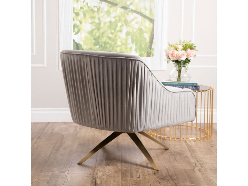 Giana Velvet Swivel Chair, Grey Default Title