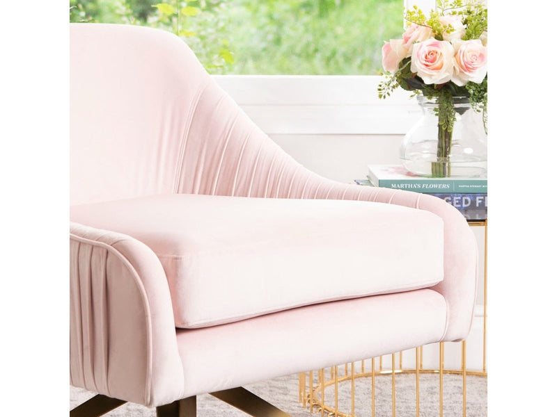 Giana Velvet Swivel Chair, Blush Pink Default Title
