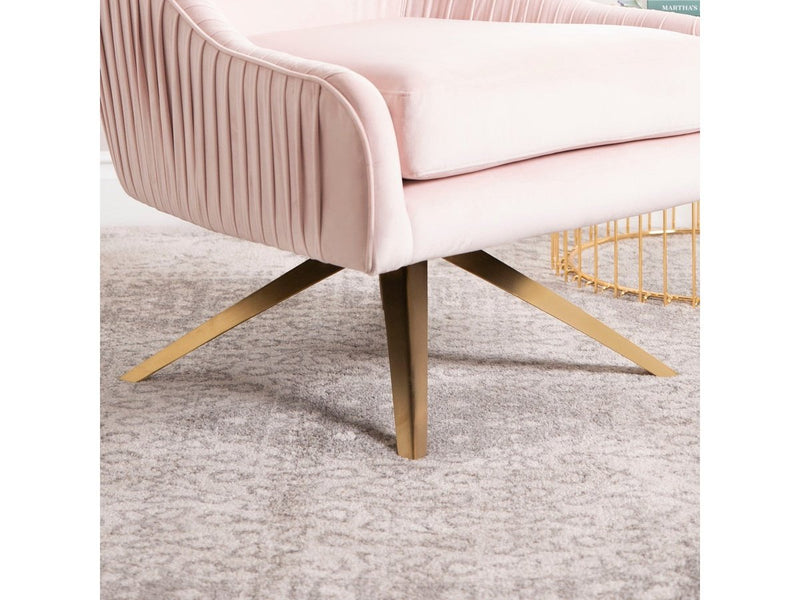 Giana Velvet Swivel Chair, Blush Pink Default Title