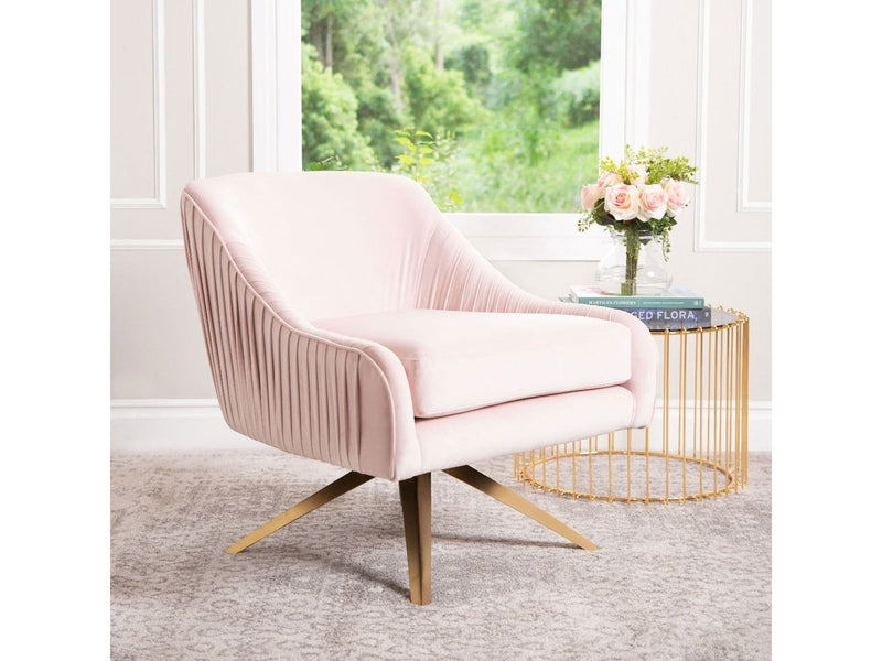 Giana Velvet Swivel Chair, Blush Pink Default Title