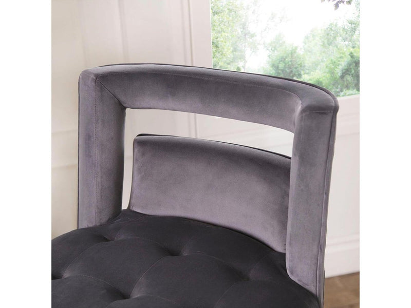 Jemma Velvet Bar Dining Chair, Grey Default Title