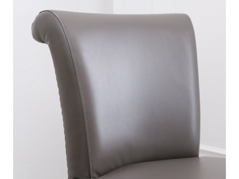 Century Grey Leather Bar Dining Chair Default Title