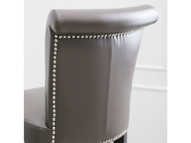 Century Grey Leather Counter Dining Chair Default Title