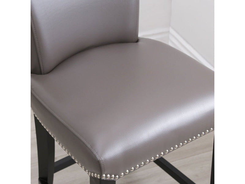 Century Grey Leather Counter Dining Chair Default Title
