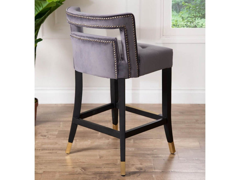 Jemma Velvet Counter Dining Chair, Grey Default Title