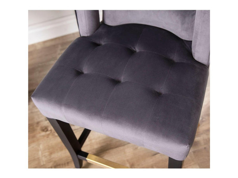 Jemma Velvet Counter Dining Chair, Grey Default Title