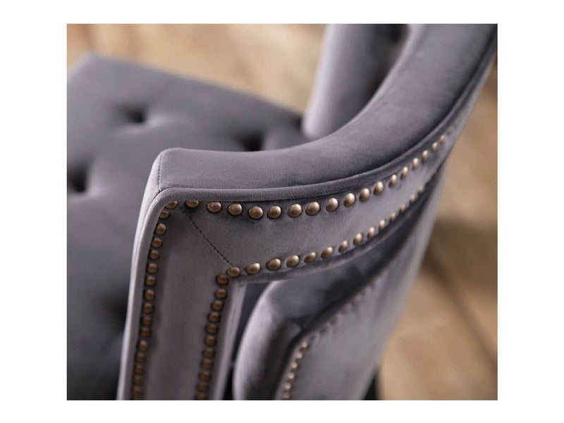 Jemma Velvet Counter Dining Chair, Grey Default Title