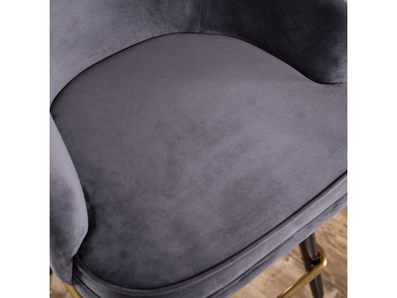 Eva Tufted Back Bar Dining Chair, Grey Default Title