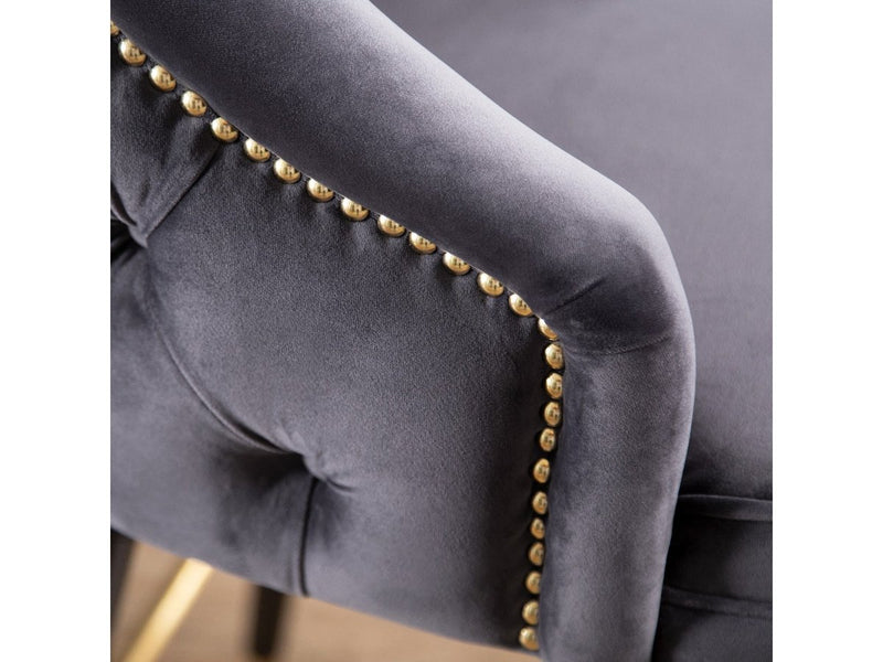 Eva Tufted Back Bar Dining Chair, Grey Default Title