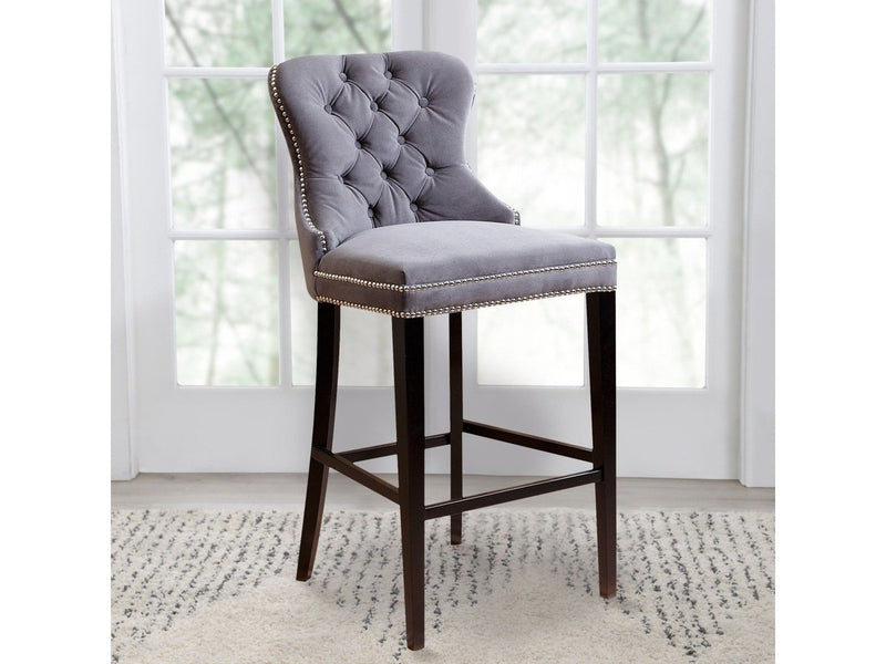 Versailles Tufted Bar Dining Chair, Grey Default Title