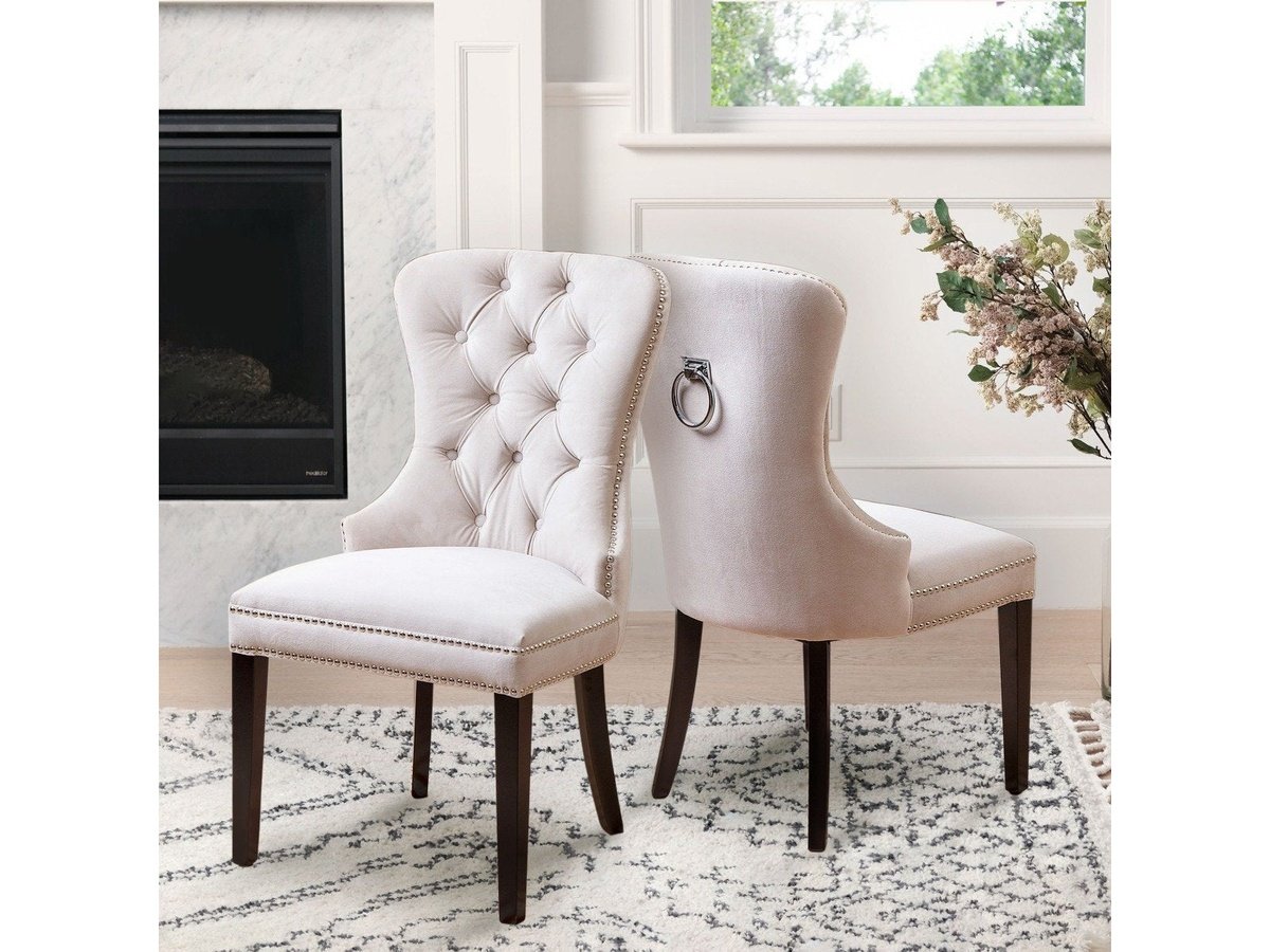Versailles Tufted Dining Chair, Ivory Default Title