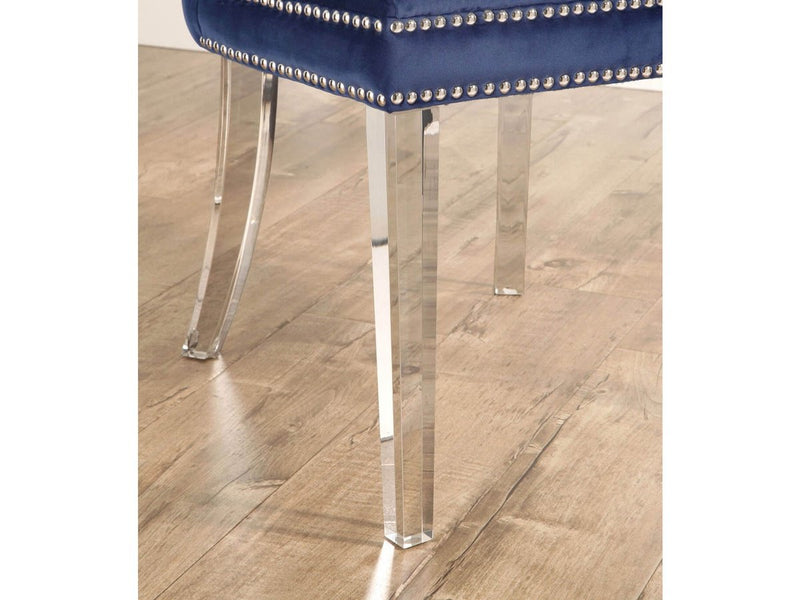 Villette Velvet Dining Chair, Navy Default Title