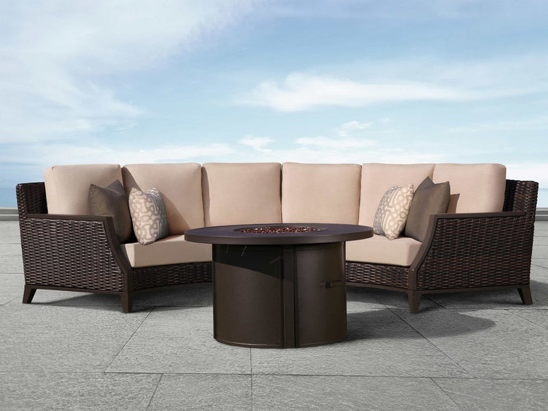 Cassara Outdoor Curved Sectional with Fire Table