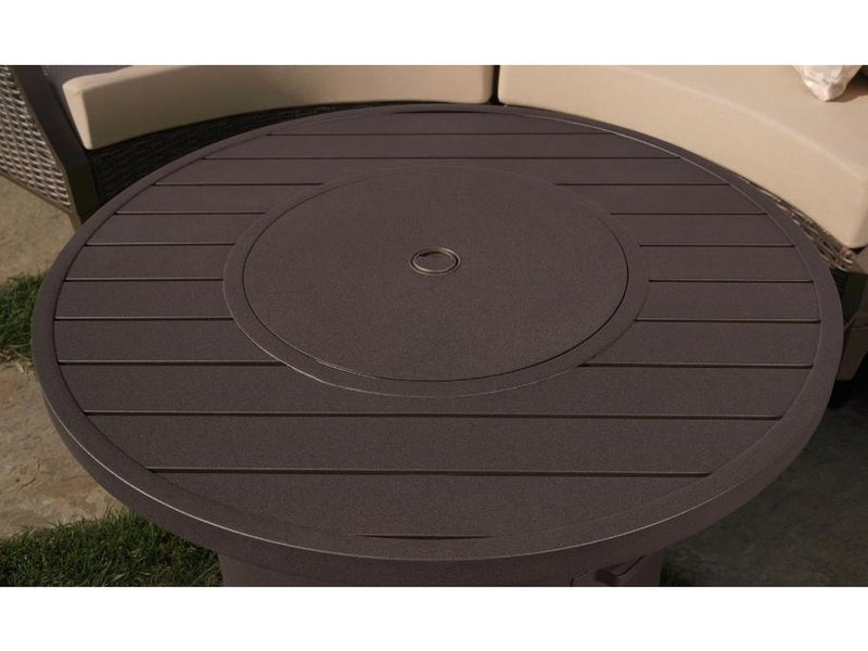 Cassara Outdoor Curved Sectional with Fire Table