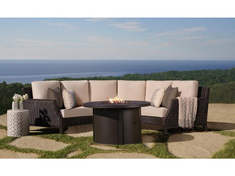 Cassara Outdoor Curved Sectional with Fire Table