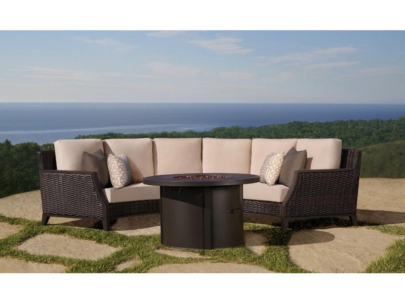 Cassara Outdoor Curved Sectional with Fire Table